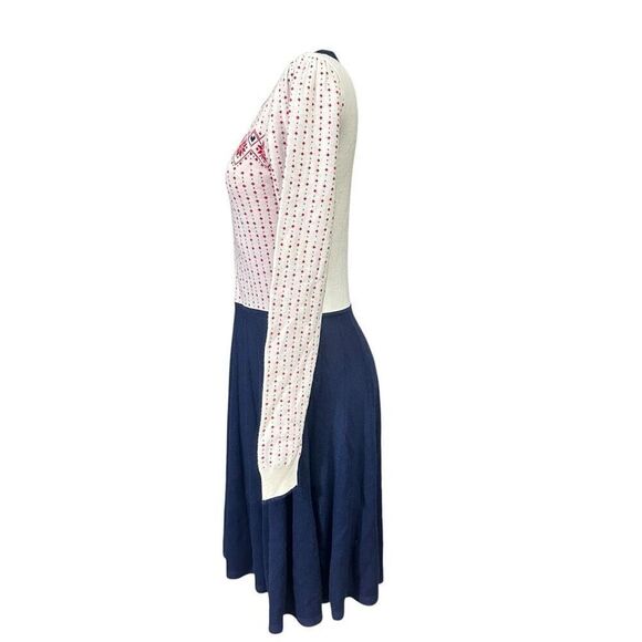 Draper James Wool Blend Fair Isle Knit Fit Flare LS Sweater Dress sz‎ M NEW - Picture 5 of 13